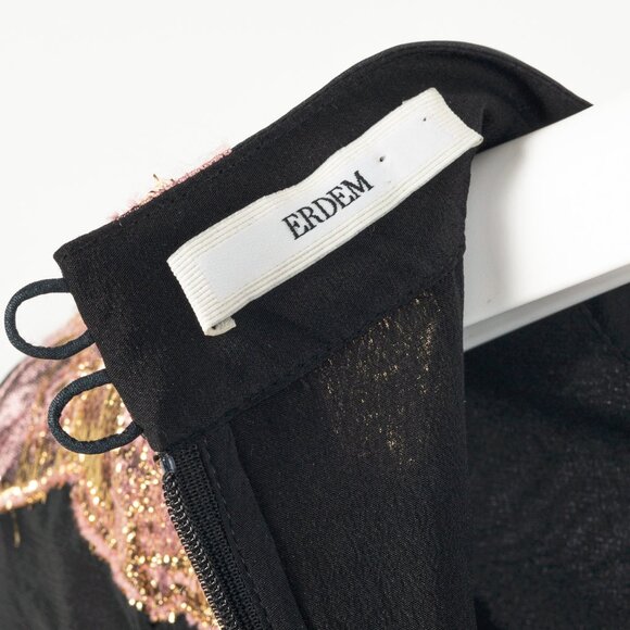 Erdem Effie Black Metallic Floral-Jacquard Organza Dress - Picture 8 of 11